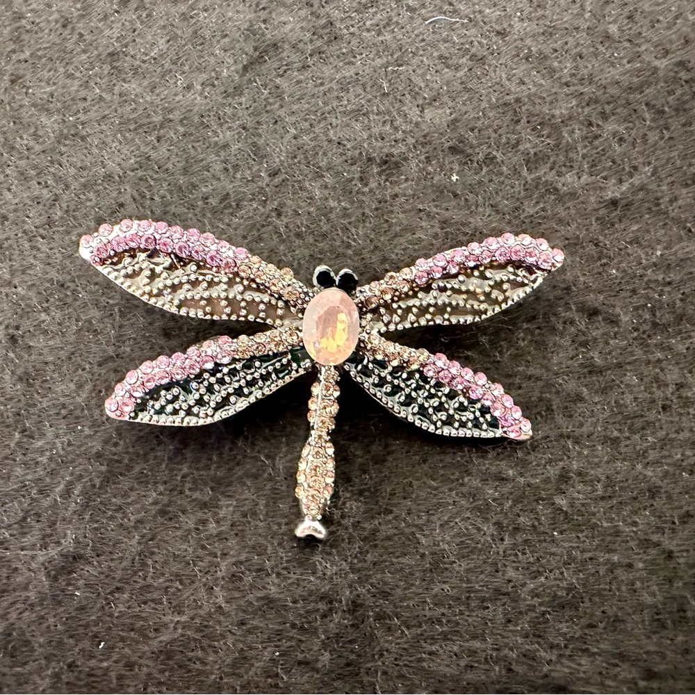 Butler & Wilson Black Crystal Art Deco Dragonfly Brooch